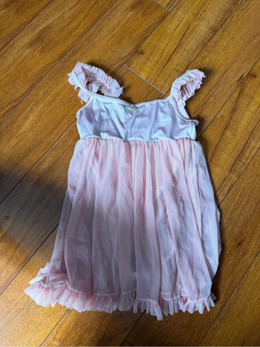 Pink Ruffle Tulle Dress -dance leotard baby doll